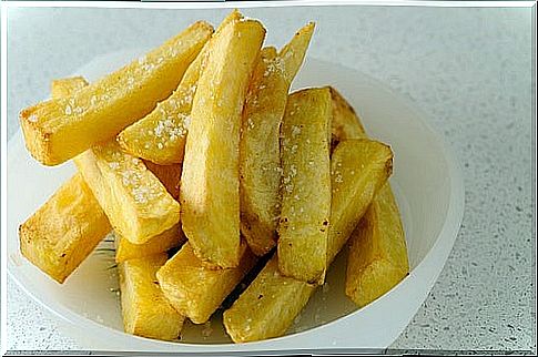 fries on a plate 