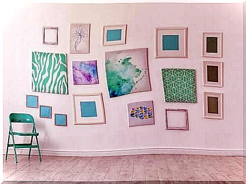 Place frames on the walls