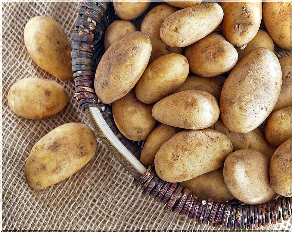 Basket of potatoes