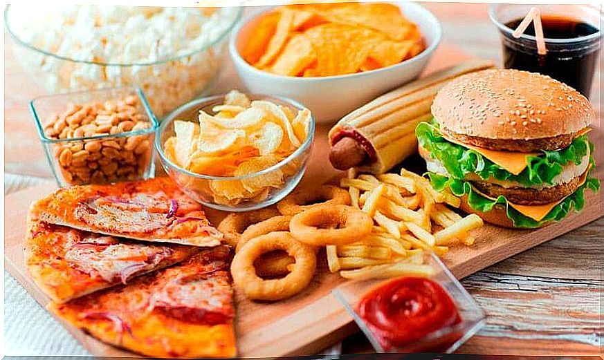 Various processed foods containing food additives