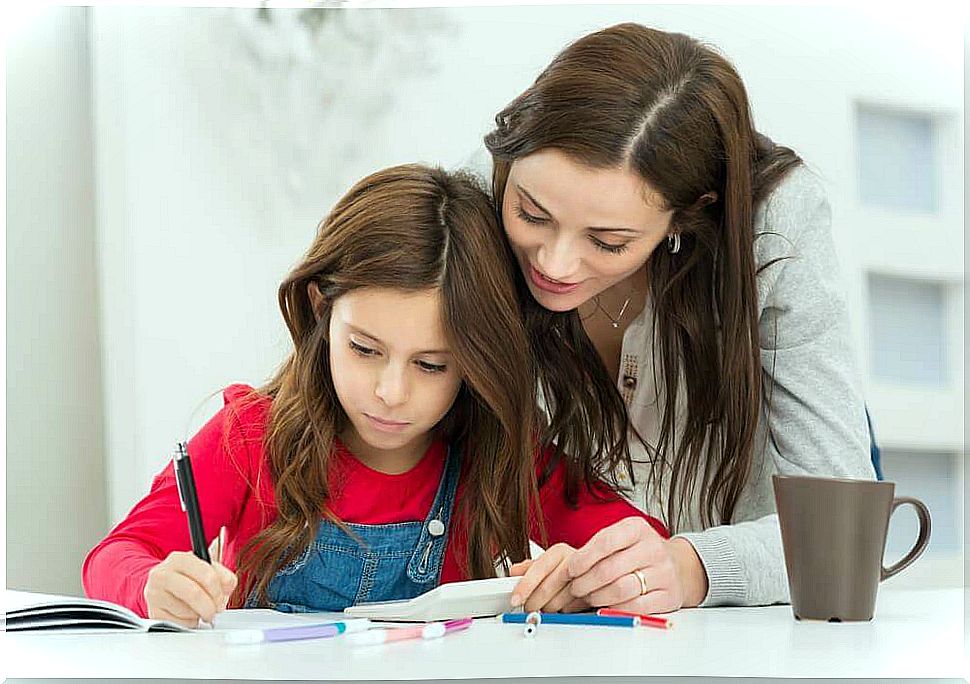 mother helping her daughter prevent school fatigue