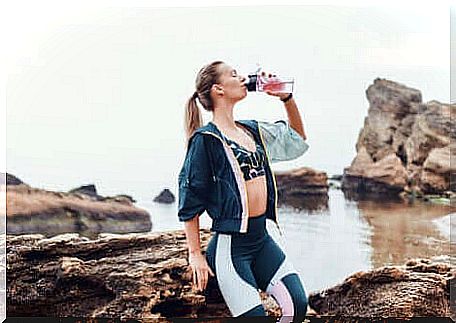 Woman drinking water 