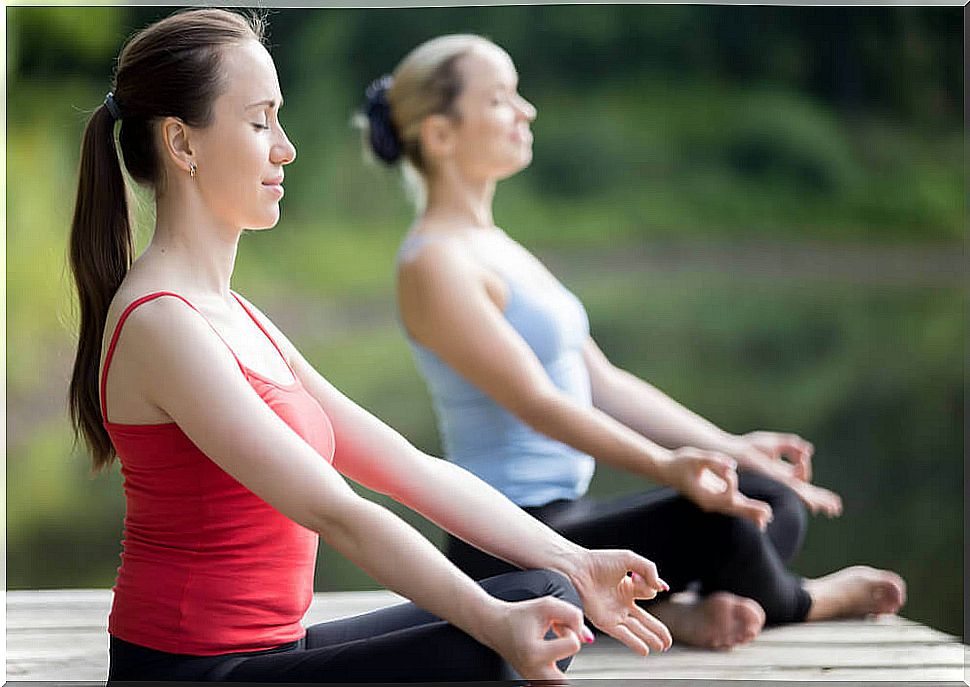 Yoga for depression outdoors.